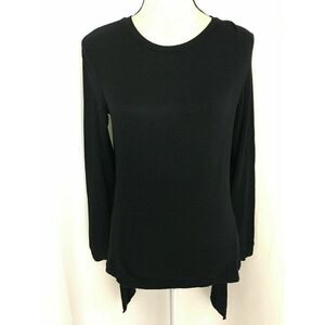 Club Monaco Womens Solid Black Long Sleeve Sweater